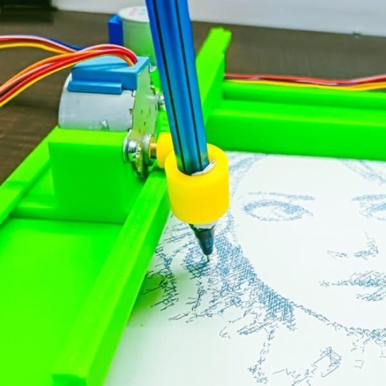 Mini CNC Plotter Machine - 3D Printed Compact Machine for DIY Projects, For Drawing and Engraving - With Electronics Unassembled